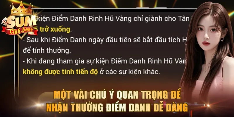 Một vài chú ý quan trọng để nhận thưởng điểm danh dễ dàng